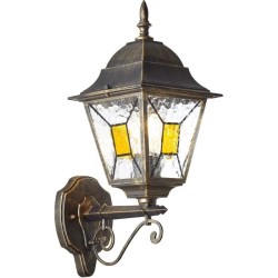 Applique extérieure montante - BRILLIANT - JANEL - métal/verre - noir dore - ...