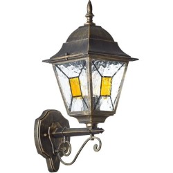 Applique extérieure montante - BRILLIANT - JANEL - métal/verre - noir dore - ...