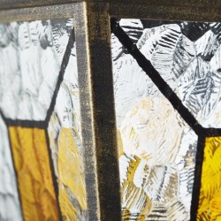 Applique extérieure montante - BRILLIANT - JANEL - métal/verre - noir dore - ...