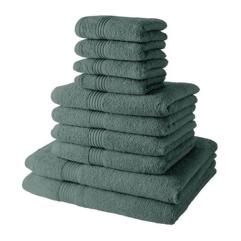 Lot de 10 serviettes de bain TODAY comprenant 4 serviettes 30x50 + 4 serveite...