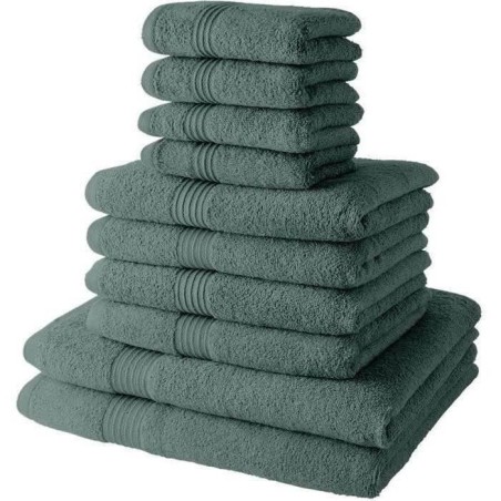 Lot de 10 serviettes de bain TODAY comprenant 4 serviettes 30x50 + 4 serveite...