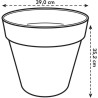 ELHO Pot de fleurs Rond LOFT URBAN - Plastique - Percé - Réservoir - Avec rou...