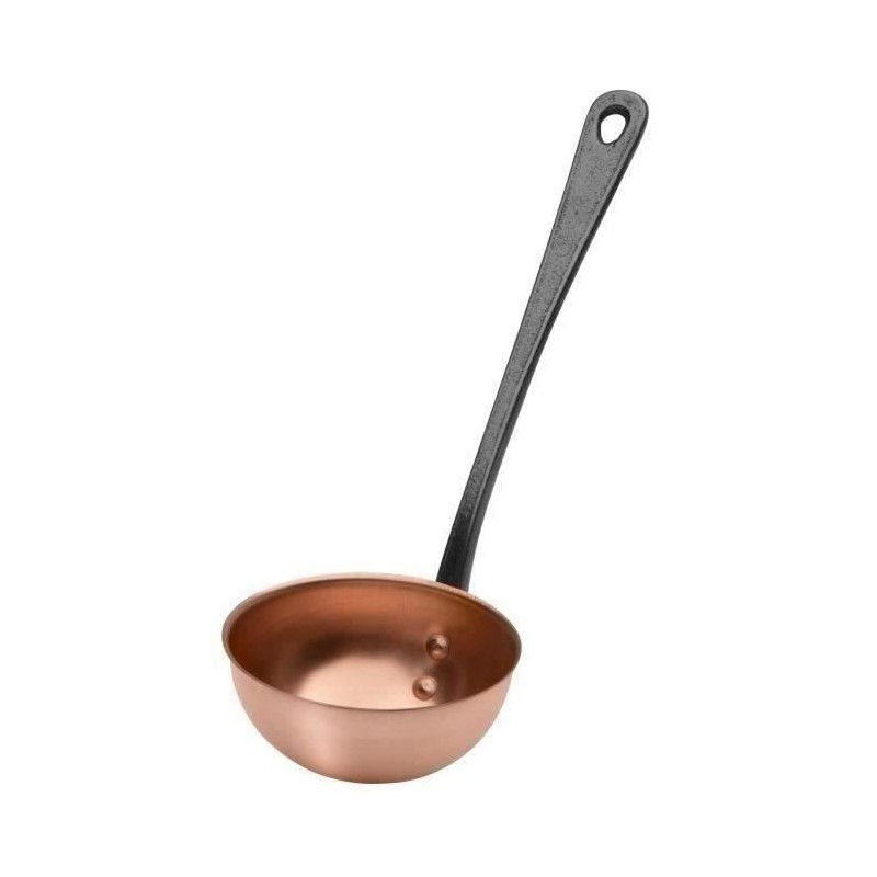 Louche en cuivre massif avec manche en fonte - BAUMALU - Diametre 11 cm
