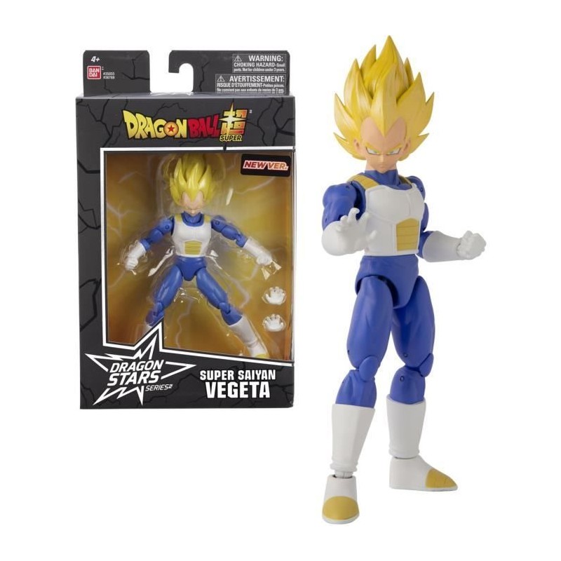 Figurine Dragon Ball Super - Super Saiyan Vegeta - 17 cm - 16 points d'articu...