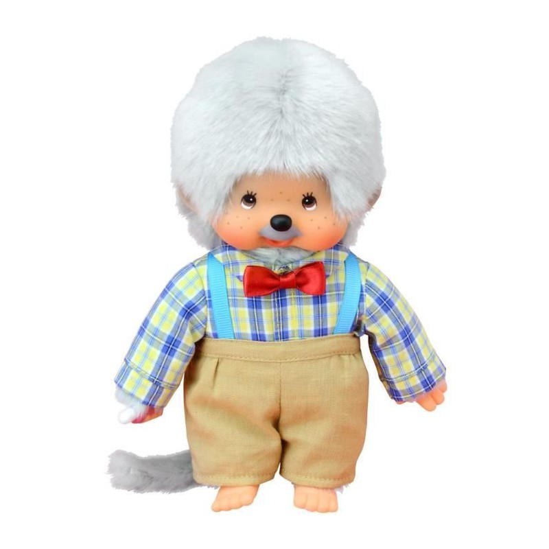 Peluche Monchhichi Papi 20 cm - BANDAI - Pour Enfant Garçon - Gamme Plush