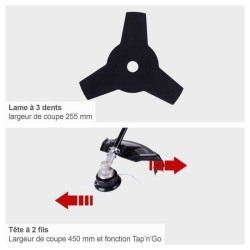 Débroussailleuse thermique 2 en 1 BCH3300PB 32,6cm³ - avec 2eme bobine et har...