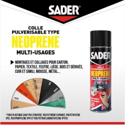 Colle aérosol néoprene multi-usages - SADER - Extra forte - Tous matériaux - ...