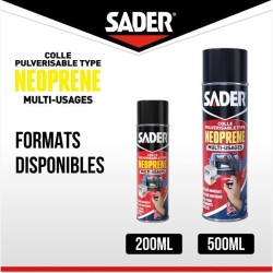 Colle aérosol néoprene multi-usages - SADER - Extra forte - Tous matériaux - ...