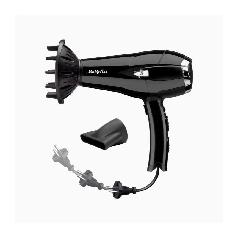 Seche-cheveux Babyliss D374DE Cordkeeper 2000 avec technologie Ionique et cor...