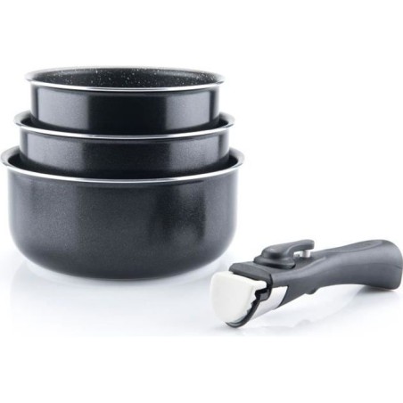 ARTHUR MARTIN AM120B Set de 3 casseroles 16-18-20 cm + 1 poignée - Tous feux ...