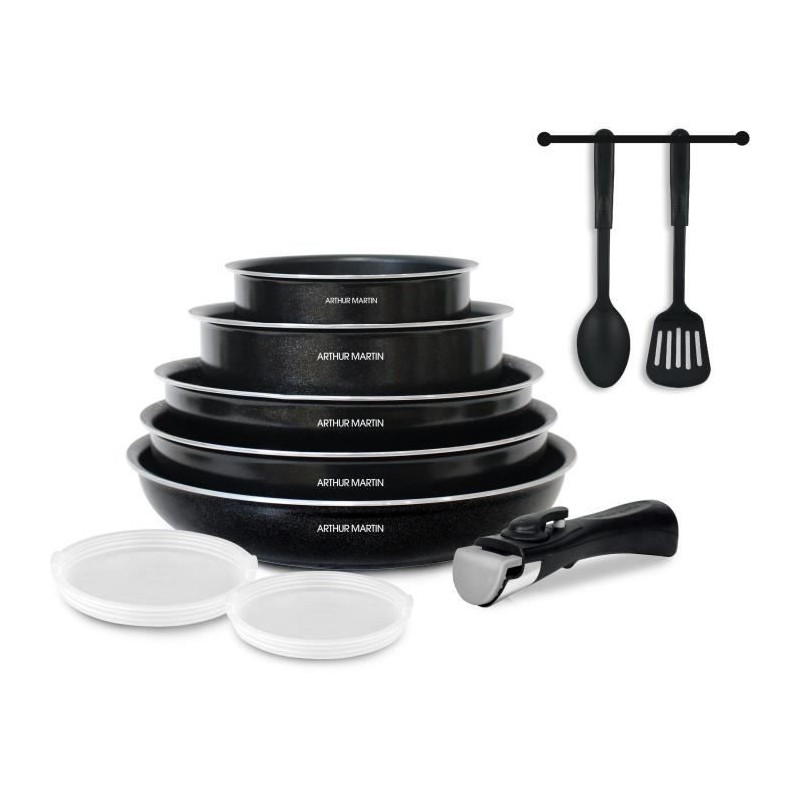 Batterie de cuisine 10 pieces Arthur Martin - Aluminium - Tous feux sauf indu...