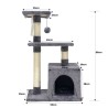 POPPY Arbre a chat gris 50 x 30 x 80 cm -  2 plateformes, 1 niche, poteaux a ...