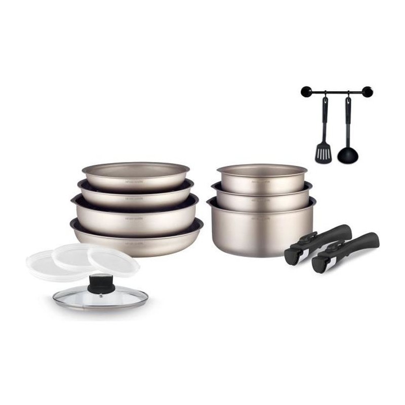 Batterie de cuisine Arthur Martin AM133CH 15 pieces - Aluminium - Poignée amo...