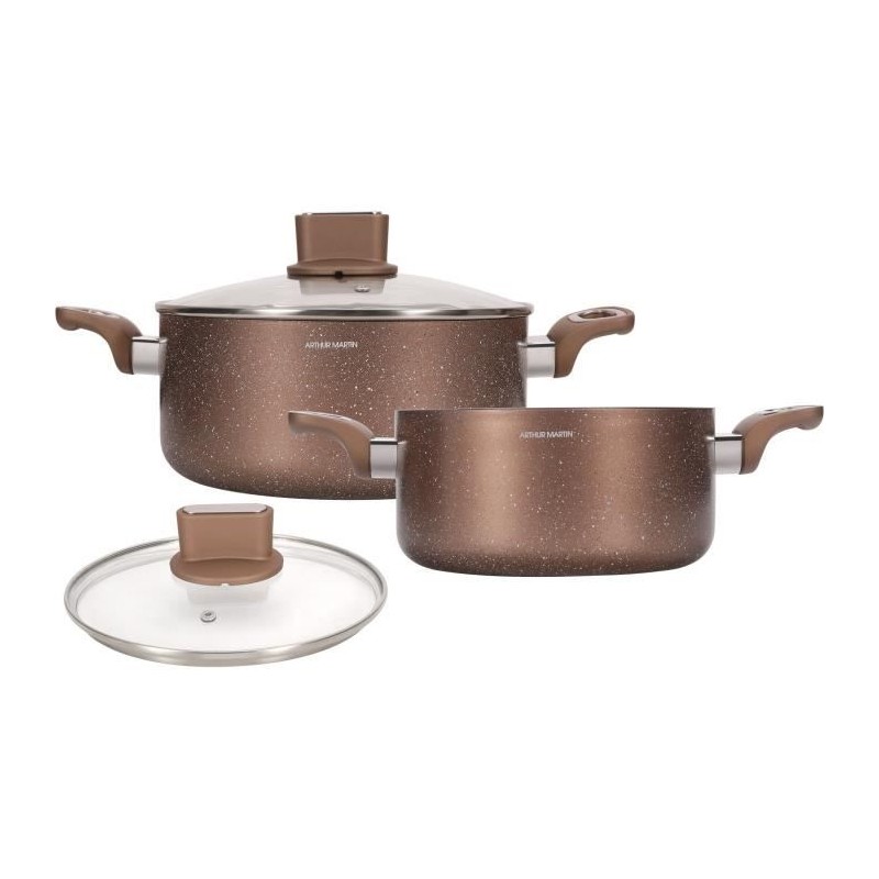 Set de marmites - ARTHUR MARTIN - AM9820 - 20-24 cm avec couvercle en verre -...