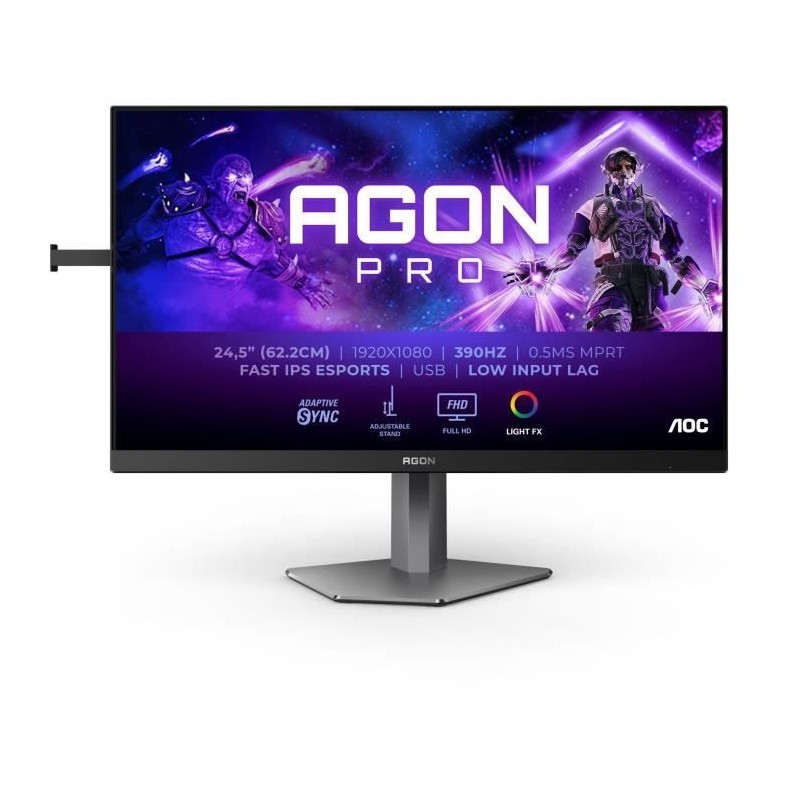 Ecran PC Gamer - AOC - 24,5 - FHD - 390 Hz - Dalle Fast IPS - 1ms - Ajustable...