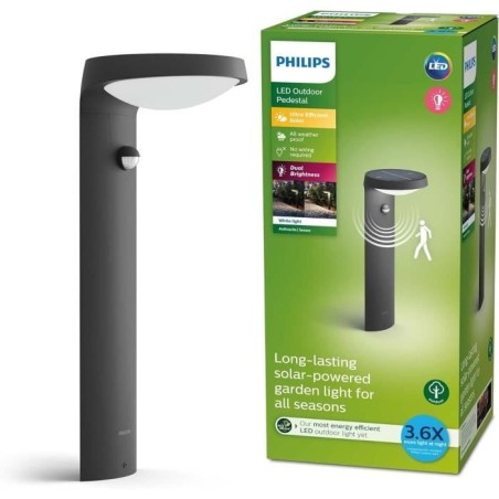 Borne avec recharge solaire PHILIPS TYLA classe énergétique A, détecteur de m...