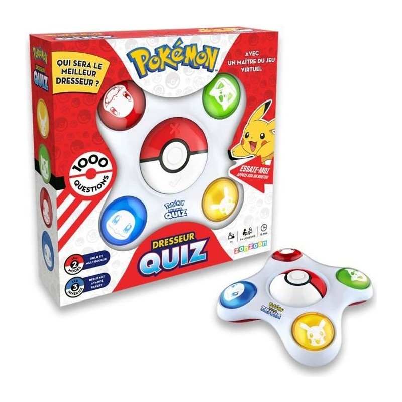 Bandai - Pokémon - Dresseur Quiz - Quiz connaissances 100% Pokémon - Jeu élec...