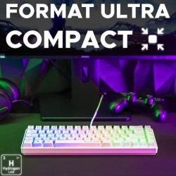 Clavier Gamer - The G-Lab - KEYZ HYDROGEN - 60% Format Compact - Rétroéclairé...