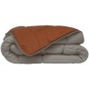 CALGARY - Couette Chaude Microfibre 400gr/m² - Gris Galet & Marron Gingembre ...