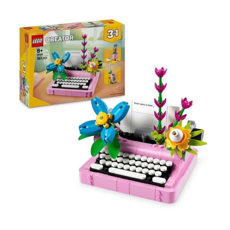 LEGO Creator 31169 3-en-1 La machine a écrire avec des fleurs - Jeu pour enfa...