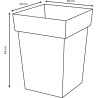 Pot de fleurs mi-haut Carré 40 cm - EDA - Toscane - 51 L - 39 x 39 x H. 53 cm...