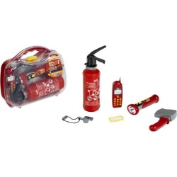 Mallette de pompier transparente avec 6 accessoires dont 1 lampe torche avec ...
