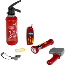 Mallette de pompier transparente avec 6 accessoires dont 1 lampe torche avec ...