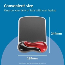 Kensington, Tapis de souris avec repose-poignet, Duo gel, Noir et