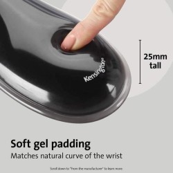 Kensington, Tapis de souris avec repose-poignet, Duo gel, Noir et