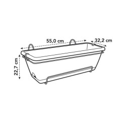 ELHO Jardiniere BARCELONA XL ALLIN1 - L 33.5 x l 54.5 x H 23 cm - Taupe