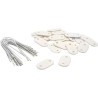 Set de 26 fixations pour mailles - NATURE - Blanc - Attache + brin 14 cm fil ...
