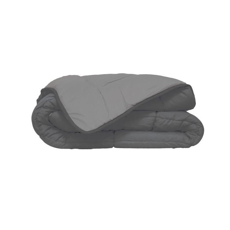 HUDSON - Couette Légere Microfibre - 200gr/m2 - Gris & Argent - 220 x 240 cm