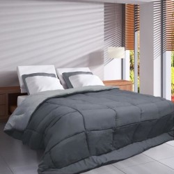 HUDSON - Couette Légere Microfibre - 200gr/m2 - Gris & Argent - 220 x 240 cm