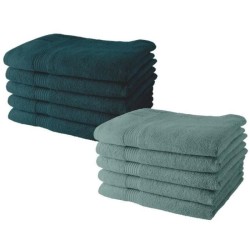 Lot de 10 Serviettes de Toilette - TODAY - 50 x 90 cm - 100% Coton - 5 Paon, ...