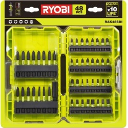 RYOBI - Coffret empilable 48 accessoires vissage ultra-résistants : 32 embout...