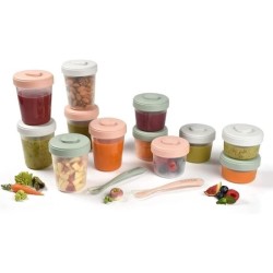 BÉABA - Lot 12 Portions Conservation et 2 Cuilleres Silicone - Pack 1er Repas...