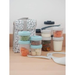 BÉABA - Lot 12 Portions Conservation et 2 Cuilleres Silicone - Pack 1er Repas...