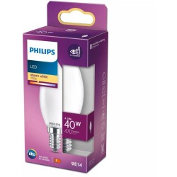PHILIPS LED Classic 40W Flamme E14 Blanc Chaud Dépolie Non Dimmable