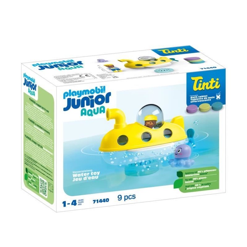 PLAYMOBIL Junior 71440 Sous-marin, Junior AQUA Tinti, Jouet pour le bain, Des...