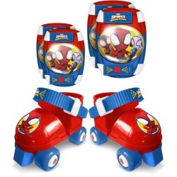 STAMP - Set Patins a roulettes avec genouilleres - Spidey - Enfant - Bleu - R...