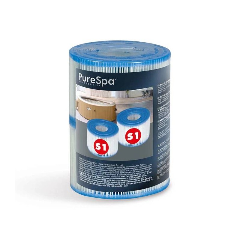 Lot de 2 cartouches de filtration pour Pure Spa INTEX - Fibre Dacron facile a...