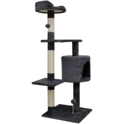 JASPER Arbre a chat gris 40 x 40 x 114 cm -3 plateformes, 1 niche, poteaux a ...