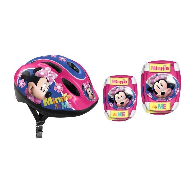 DISNEY MINNIE Combo casque + genouilleres + coudieres