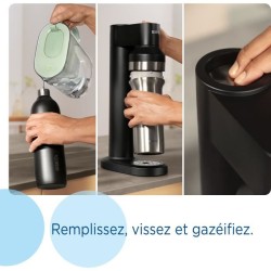 Bouteille isotherme BRITA - Compatible SodaTRIO - Capacité 1L - Acier Inoxyda...