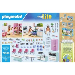 PLAYMOBIL 71608 Cuisine avec ilôt central, My life, Maison d'architecte, 105 ...