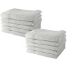 Lot de 10 Serviettes de Toilette - TODAY - 50 x 90 cm -100% Coton - Craie