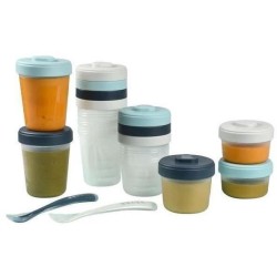 BÉABA - Lot 12 Portions Conservation et 2 Cuilleres Silicone - Pack 1er Repas...