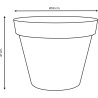 Pot de fleurs rond - EDA - TOSCANE - 76 L - Ø 60 x H 47 cm - Taupe