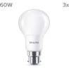Ampoule LED - PHILIPS - 60 W - B22 - Blanc chaud - Dépolie -