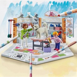 PLAYMOBIL Color 71514 Salon de toilettage, Crayons Crayola pour dessiner sur ...